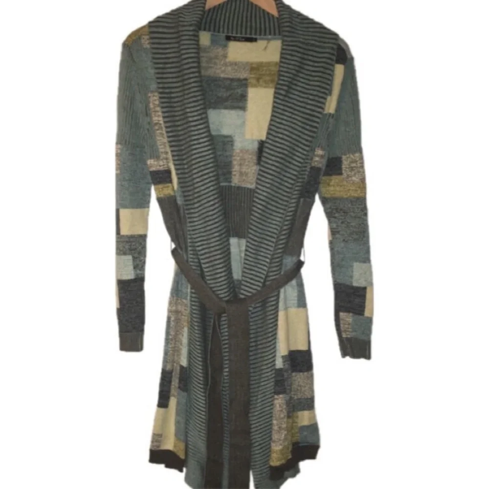 Nic + Zoe small long belted cardigan sweater soft